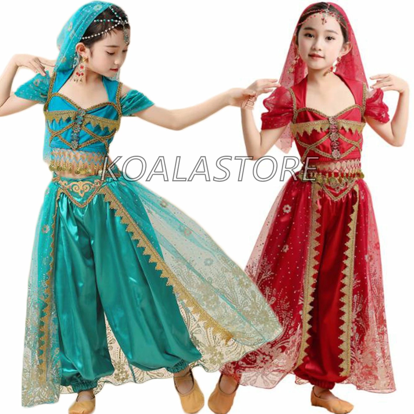 女の子ダンスウェア 子供ベリーダンス衣装 キッズゴージャスセット 半袖 へそ出し コイン ベリーダンス レッスン着 練習着 子供コスチューム衣装 お姫様コスプレ アラビアン衣装 豪華 舞台衣装 団体服