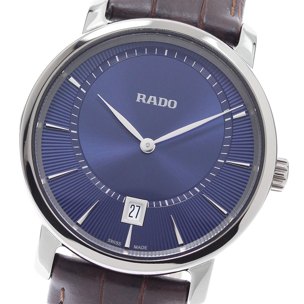 ラドー RADO R14135206/271.0135.3 ディアマスター デイト クォーツ メンズ 極美品 箱・保証書付き_958057【中古】