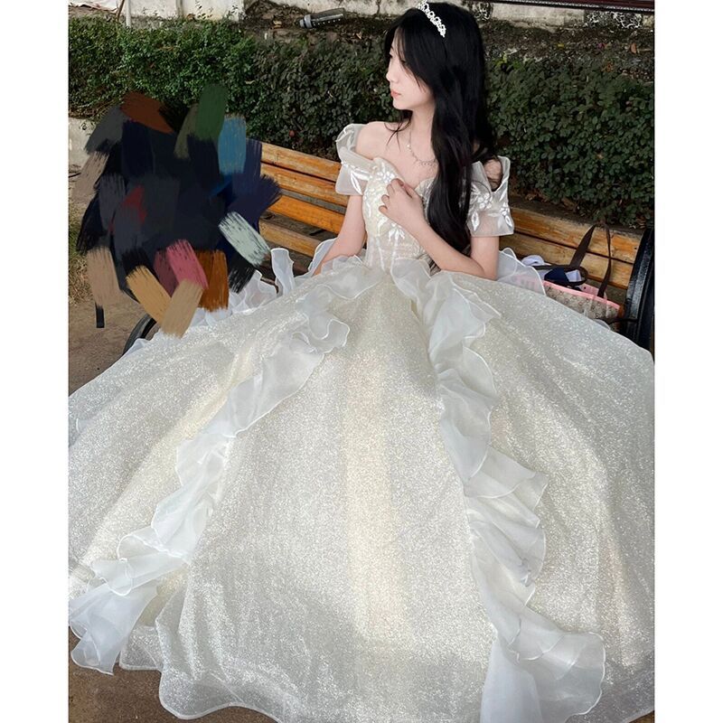 【2枚購入で 3oo円OFF！】ハイエンドドレス2025ライトギャズホストふくらんでいるスカートボーカルアート試験大人のドレス