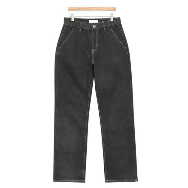 ブラックジンSBJ022 1COLOR メンズ ストレート ピンタック スパンデックス ジーンズ デニムパンツ