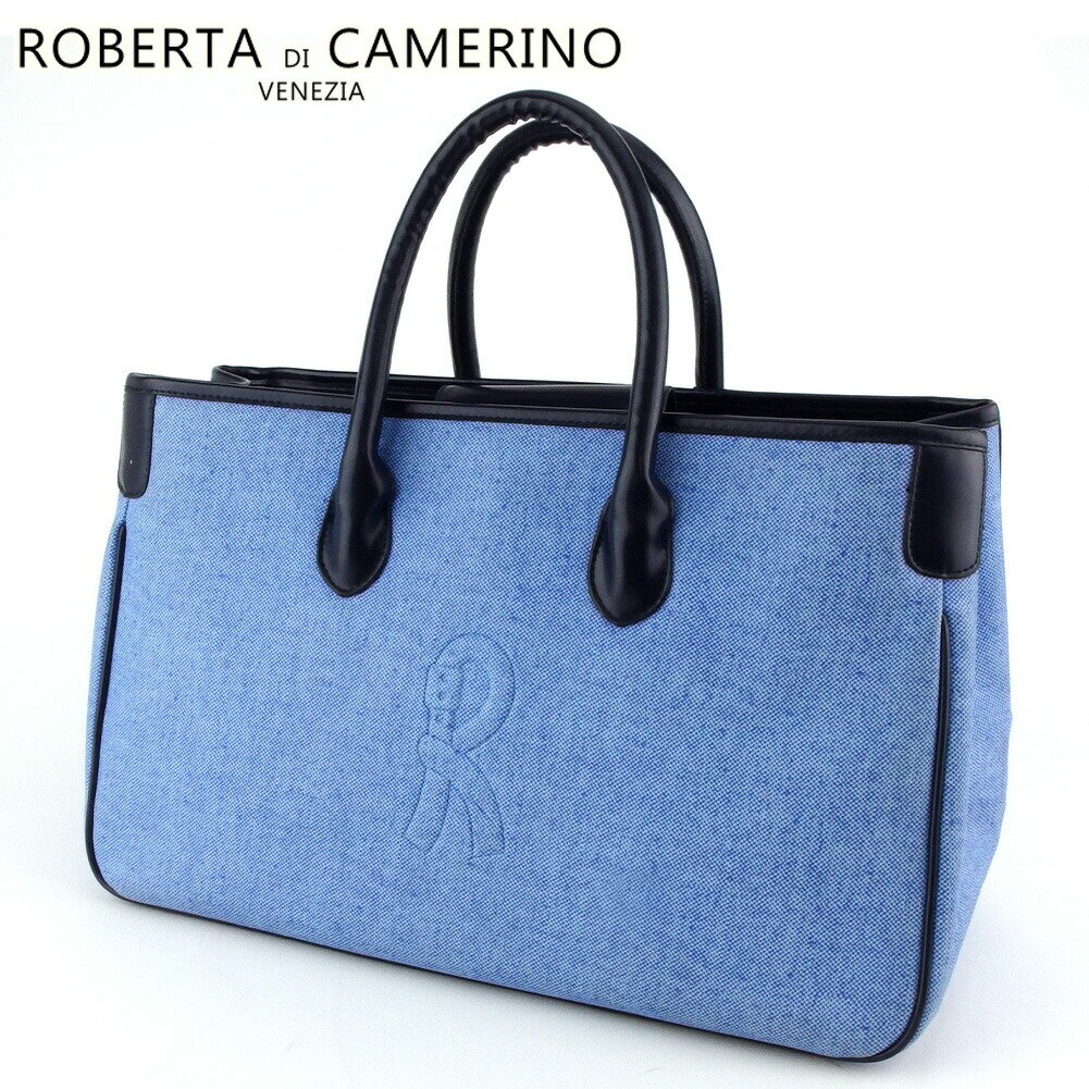 トートバッグ トート ハンドバッグ Rマーク レディース ブルー ネイビー ゴールド 中古 23,360円