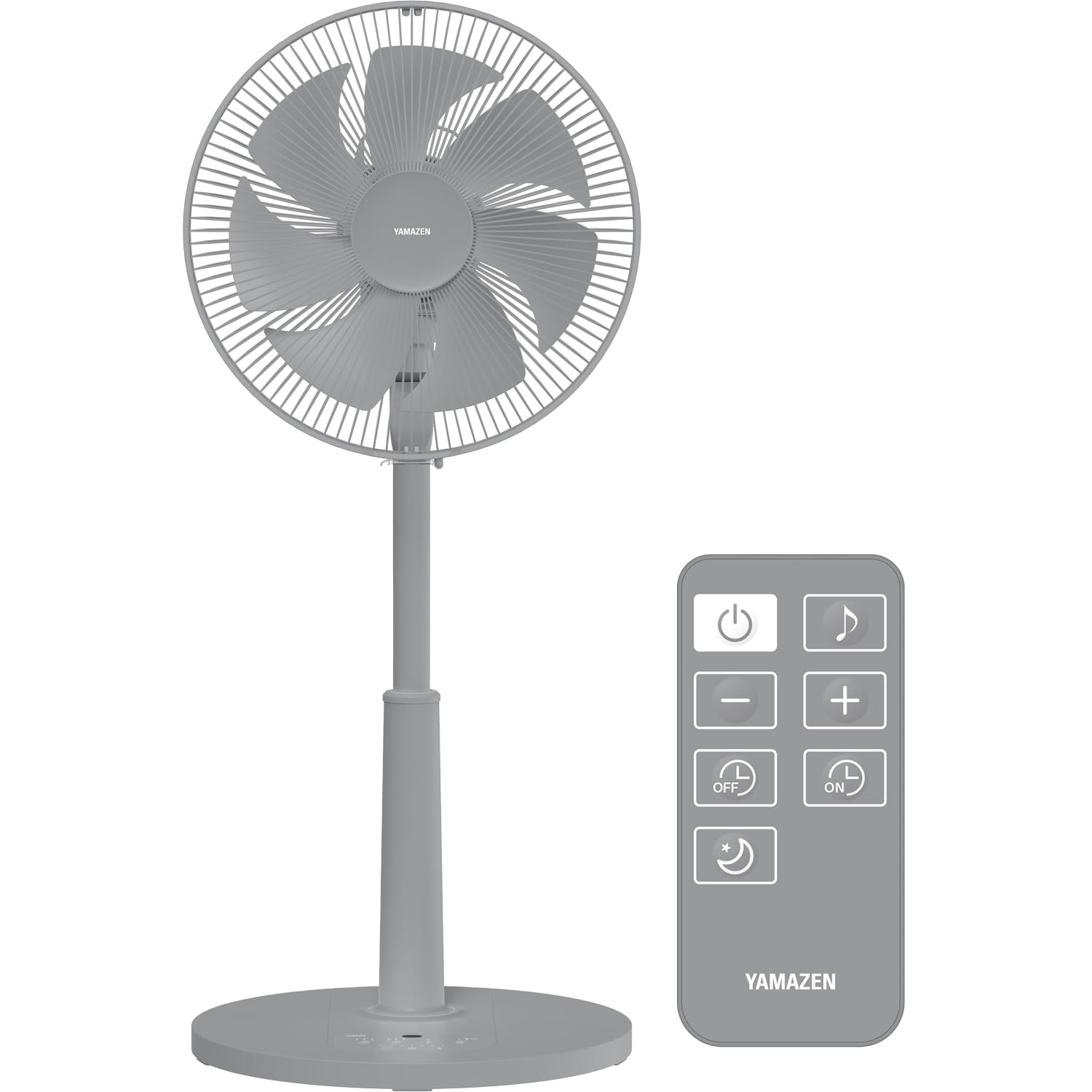 扇風機 DCモーター 【モバイルバッテリーでも動かせる/PD対応】 静音 リビング 節電 省エネ 左右自動首振り 風量7段階調節 入切タイマーリモコン付き グレー YLRP-CJD30(H)