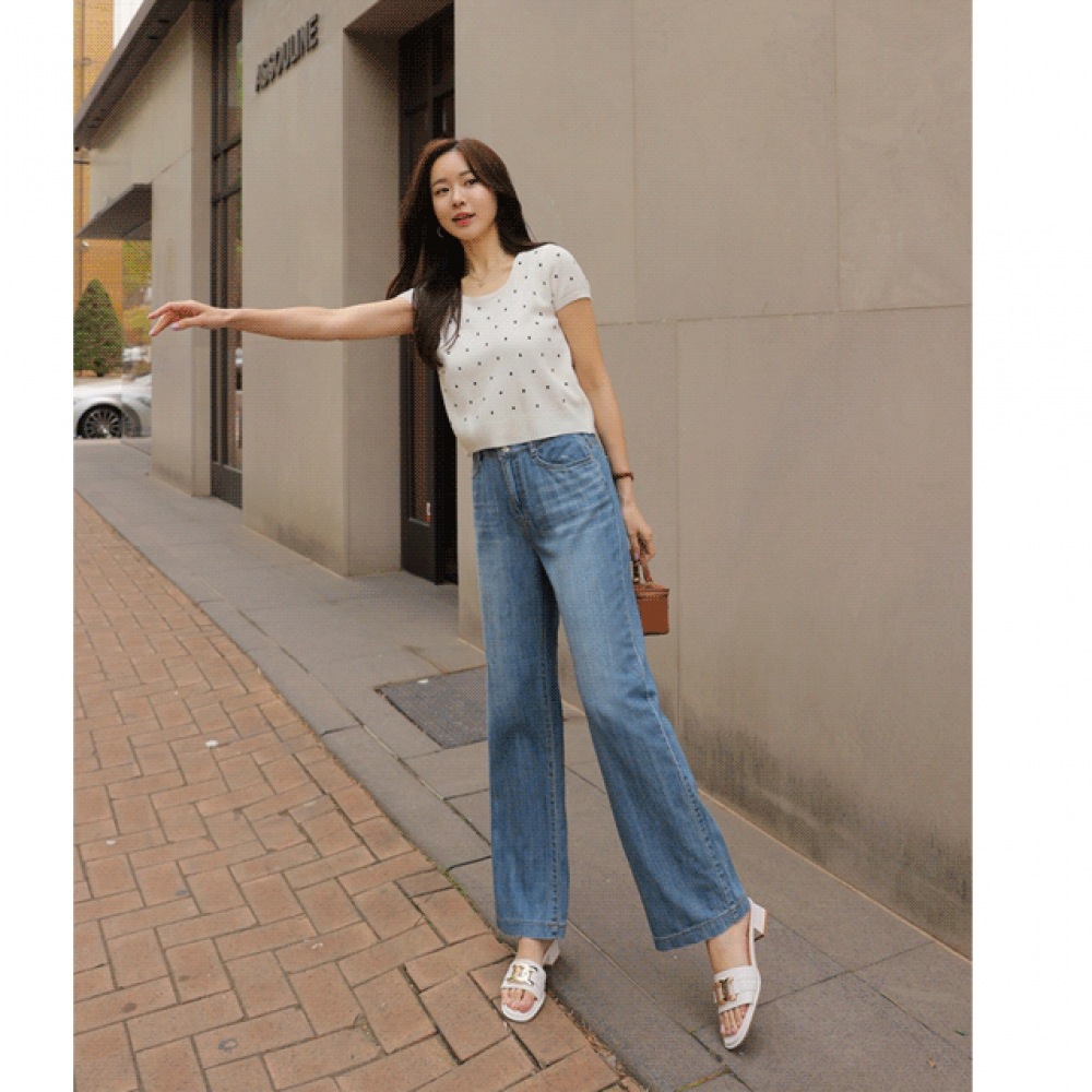 クリック&ファニークール&センシビリティワイドデニムパンツ [SMLXLサイズ]