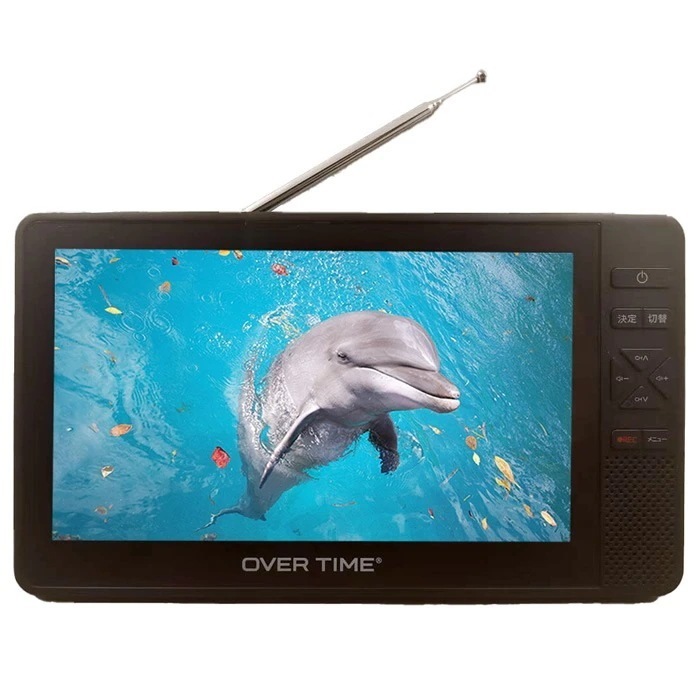 OVER TIME 7インチ防水テレビ＆ラジオ OT-WPT70G-BK ブラック ダイアモンドヘッド