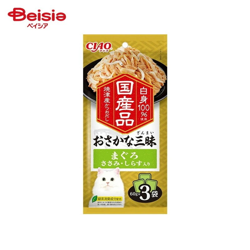 いなばペットフード CIAO おさかな三昧 まぐろ ささみ・しらす入り （60g×3袋）×16個 ペット