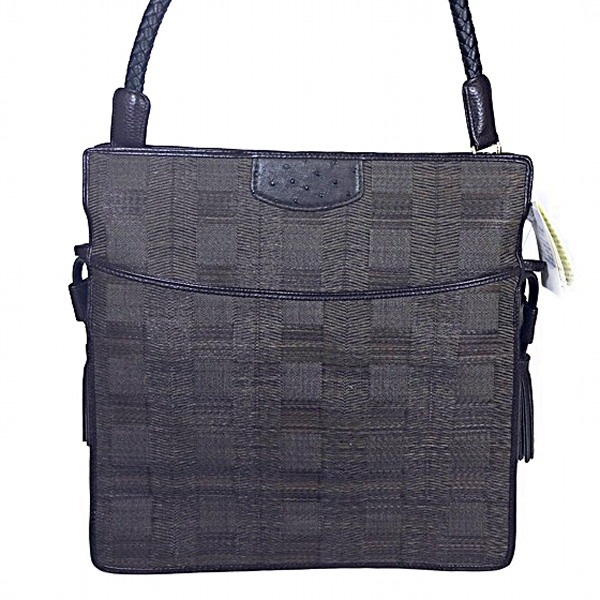 SB4313 ホースヘアー スクエアトート ダークグレー