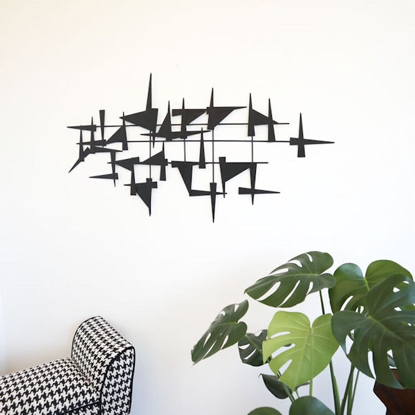 アイアン壁掛けウォールアートパネル「トライアングル」壁飾り インテリア ウォールデコ モダン（63）