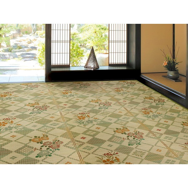 81924160 い草カーペット 寿巡 江戸間6畳 261×352 メーカー直送 8,084円