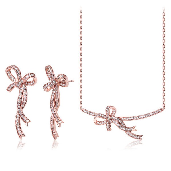 14k G.F プリリナ リボン イヤリング/ネックレス SET SET0392 6,281円