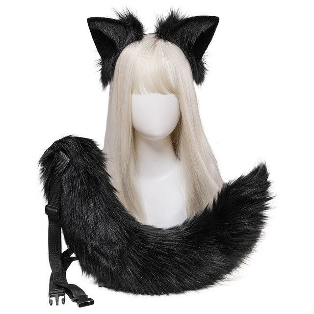りコスプレ獣耳飾り獣尾飾り狐耳カシャ狐尾セット