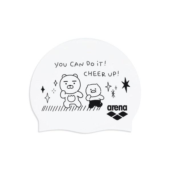 [カカオフレンズX] ライアンチュンシクドローイングシリコン水泳帽A5AC1AC96WHT