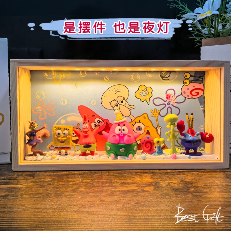 スポンジ・ボブ スクエアパンツ フィギュア ナイト ライト親友ボーイフレンド子供たちへの新しいホリデー アイデアとして