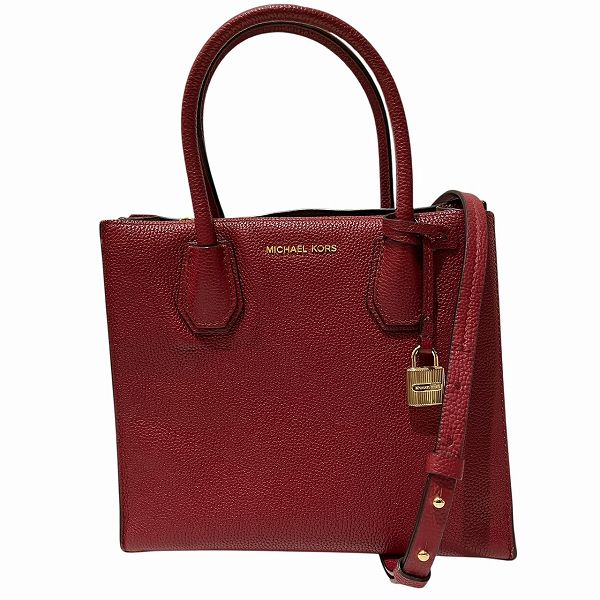 マイケルコース レッド レザー 2way バッグ ハンドバッグ ショルダーバッグ 【中古】