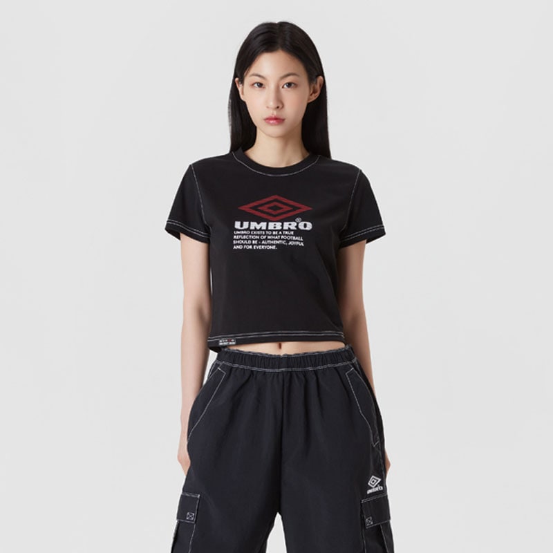 [엄브로] クリスピー タスラン ウーマンズ 半袖 Tシャツ ( Black )