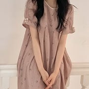 韓国【Juuneedu】コゼット フラワー 長袖ワンピースパジャマ 210.jpg