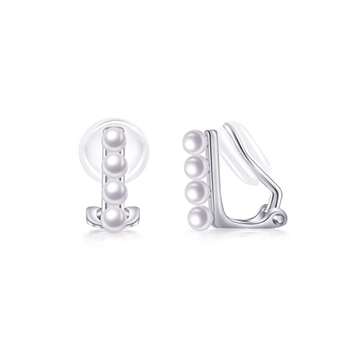 Free bird パール イヤリング レディース 淡水パール シルバー925 金属アレルギー対応 痛くない ノンホールピアス レディース 六月の誕生石 結婚式 記念日 誕生日プレゼント