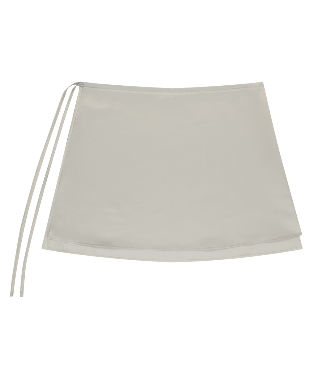 【COYSEIO】 038 SATIN WRAP SKIRT : SILVER