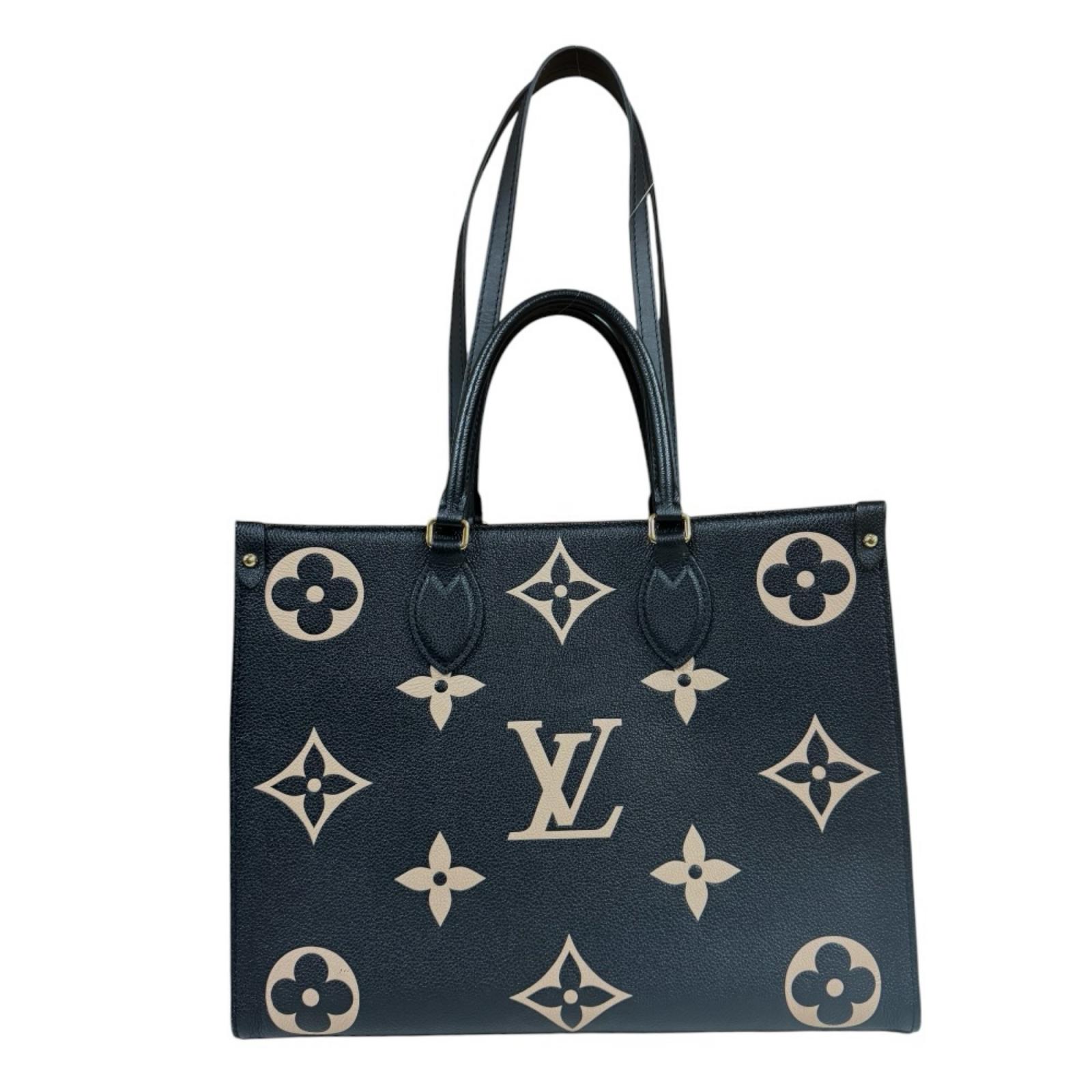 ルイヴィトン オンザゴーMM バイカラーモノグラムアンプラント ショルダーバッグ M45495 ブラック LOUIS VUITTON 中古