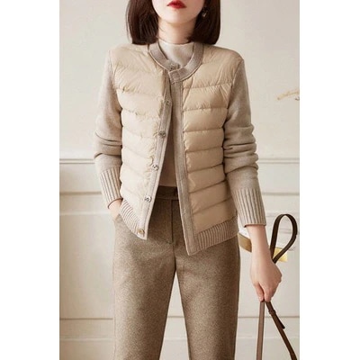 セーター 綿の服 新しい 気質 冬着 短い ラウンドネック ニットコートと綿服 人気 コート