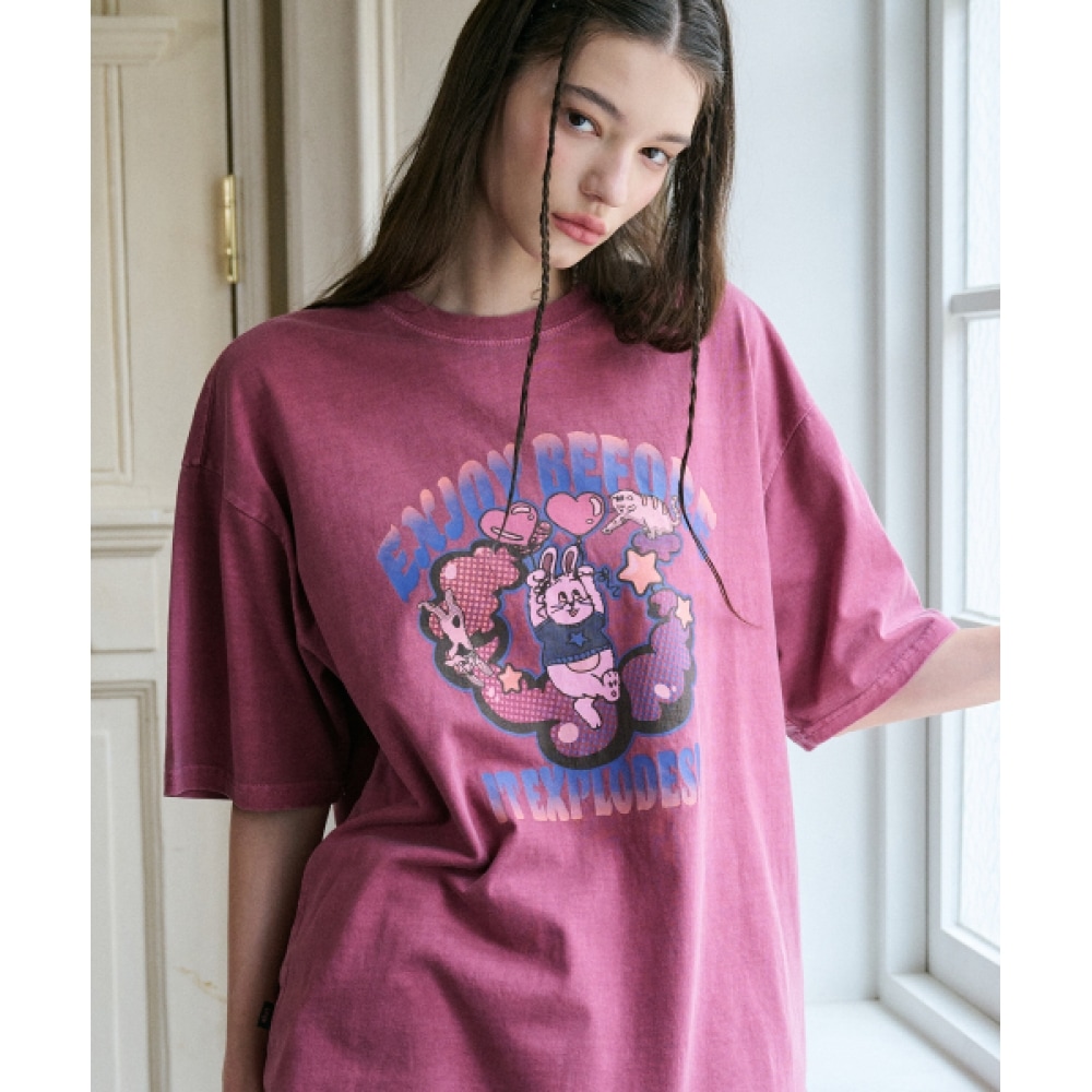 CPGN スタジオエクスプロバニーピグメントショートスリーブ T シャツダスティピンク