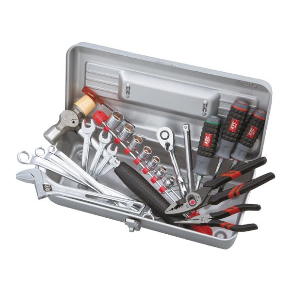 KTC 京都機械工具 9.5SQ 工具セット 25点 片開き メタルケースタイプ SK3242S 工具 ツール DIY 作業工具