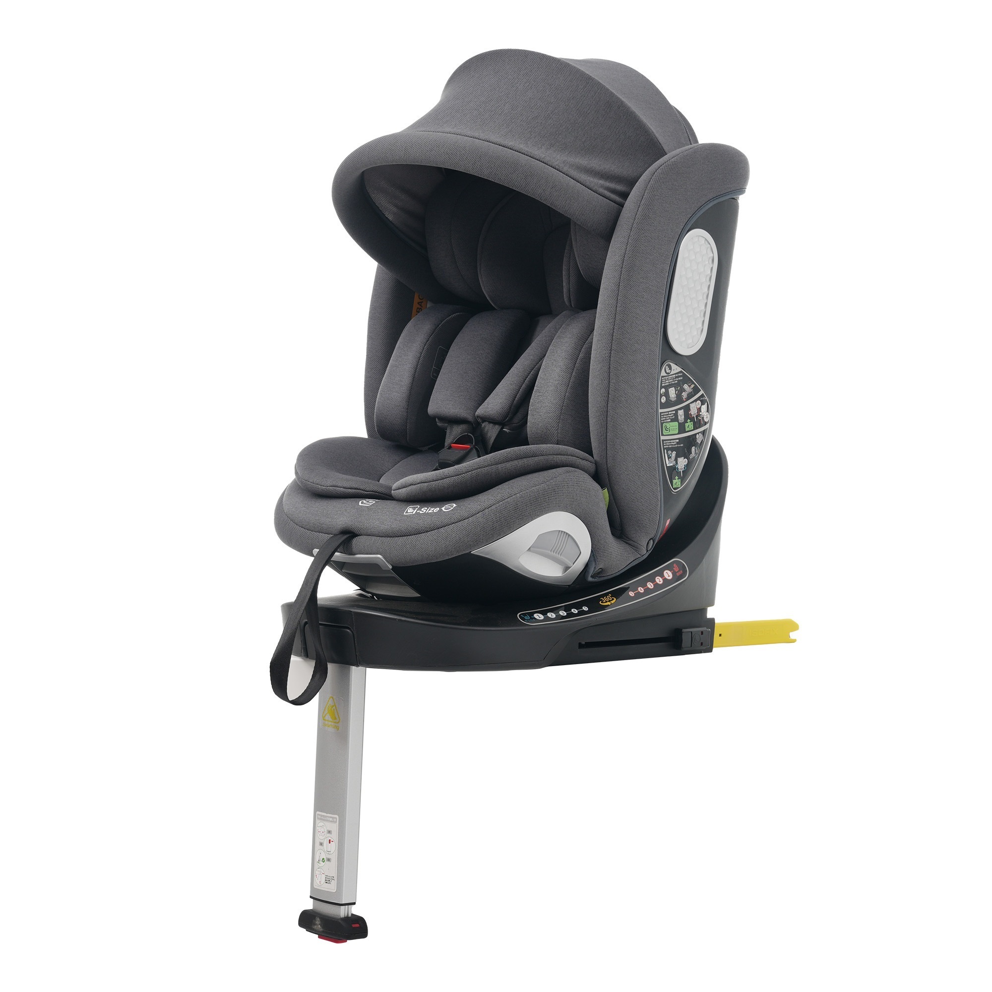 【2点購入で150OFF】『今だけ！クーポンご利用激安』【サポートレッグ】新安全基準R129適合 チャイルドシート ISOFIX 無段階360度回転 0-12歳頃 40～150cm ジュニアシート 長