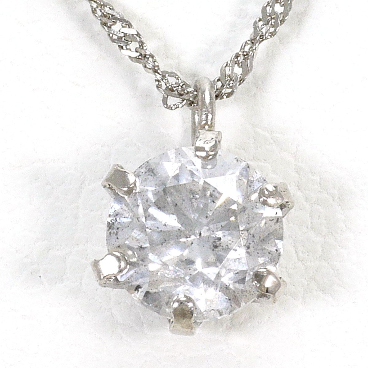PT1000 プラチナ PT850 プラチナ ネックレス ダイヤモンド 0.5ct 総重量約1.2g 約42cm ジュエリー 中古