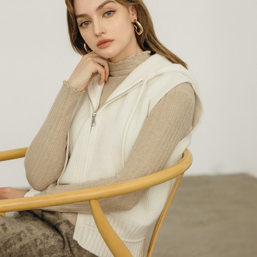 (マックスカルティッジオ) ダブルジップフード付きニットベスト 5,810円