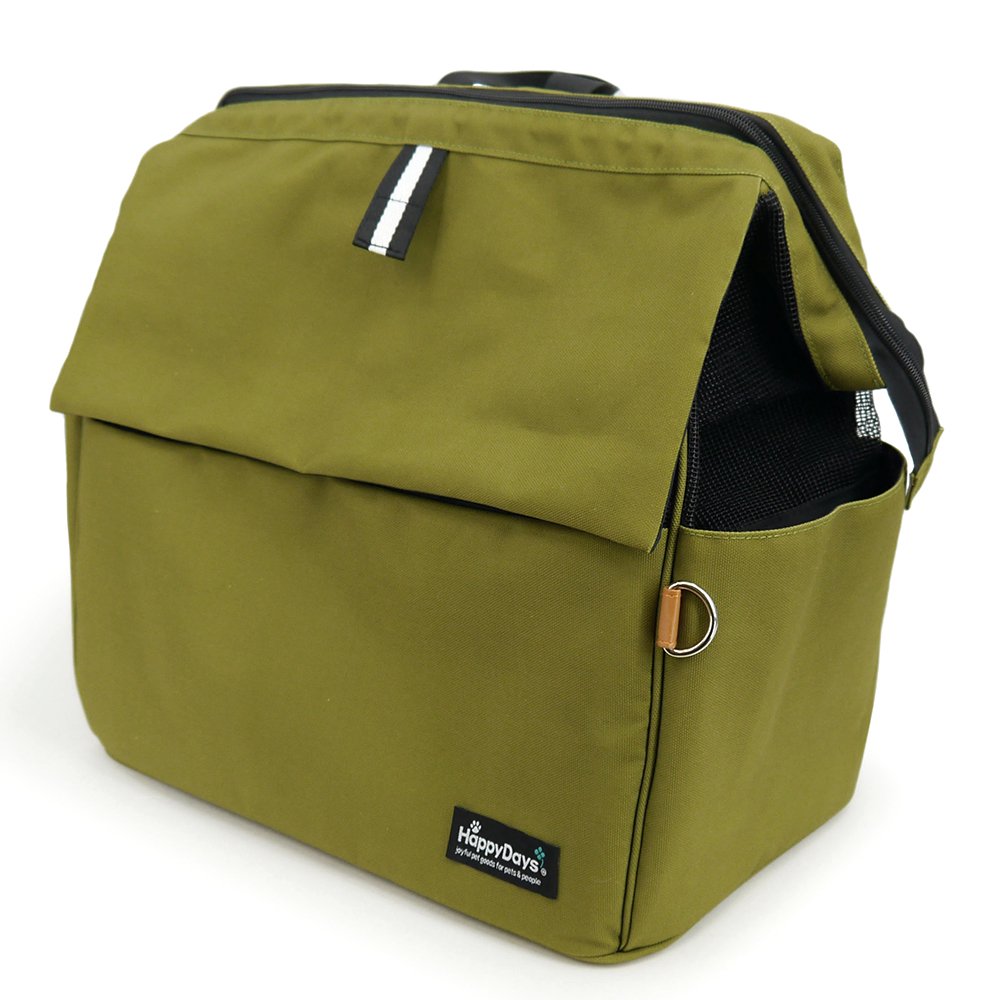 ハッピーデイズ ペット用サステナブルリュックキャリー 緑 CRC40―67―05―15―00