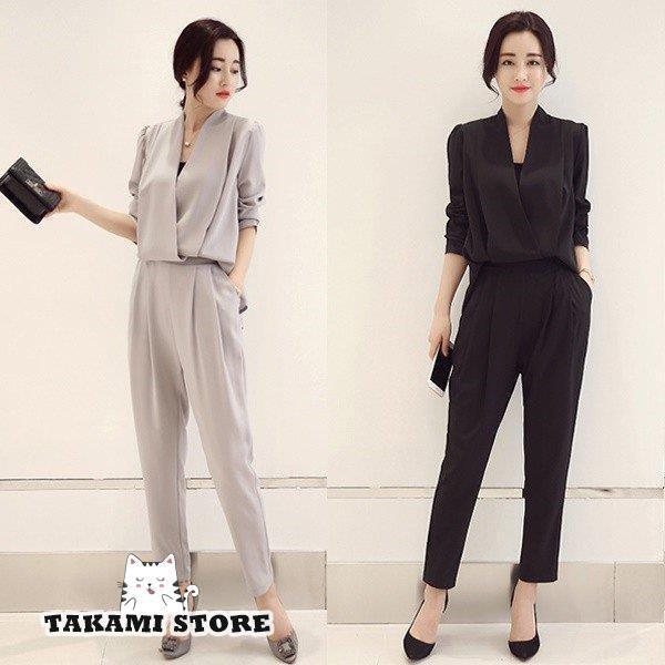 【3日間発送】かっこいい パンツドレス 袖あり セットアップ パーティードレス 結婚式 お呼ばれ ドレス 服装 20代 30代 40代 大きいサイズ 長袖 黒 赤