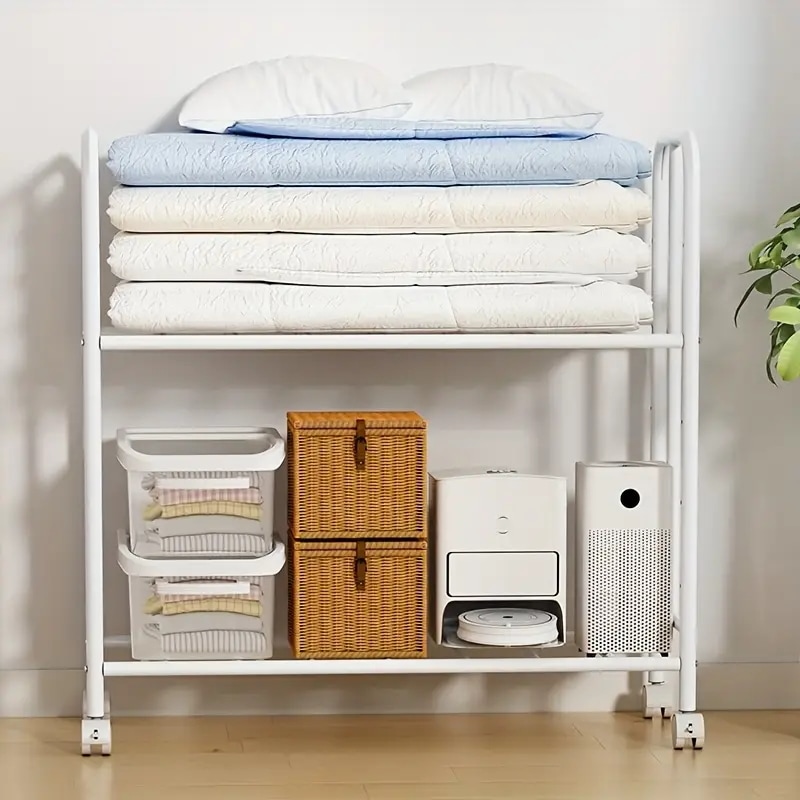 2段大容量キャスター付きキルト収納ラック - 省スペース・防塵＆通気性 5,741円