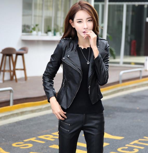 S M L XL 2XL 3XL 4XL 5XL ３色 レザージャケット 革ジャン ショート丈 短ジャンパーブルゾンスレンダーライン細身レディースファッションコートジャケット ライ ダブルライダース