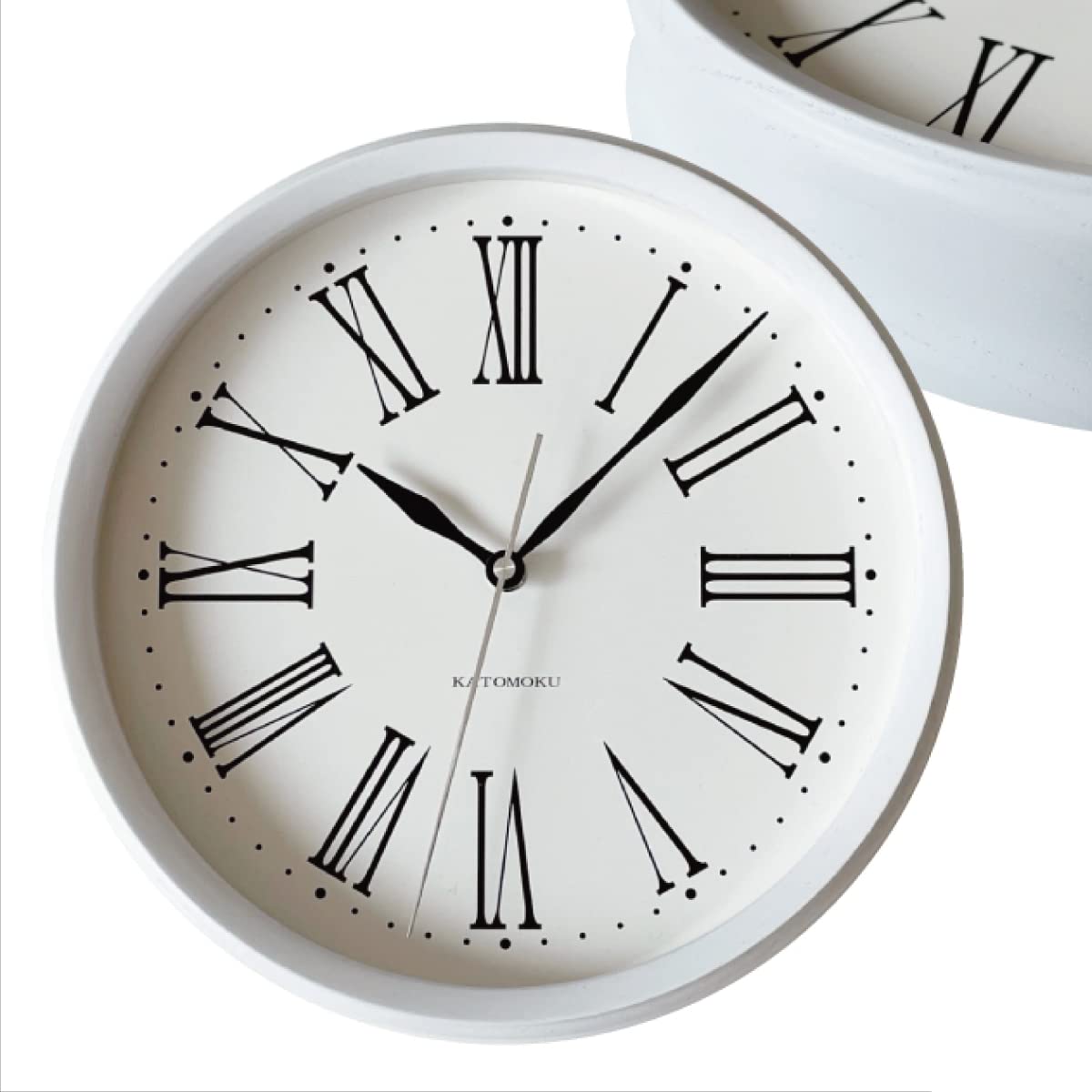 KATOMOKU muku clock 5 ローマ数字 ホワイト km-58WHRCS 掛け時計 連続秒針 直径30.6cm (電波時計) 9,496円