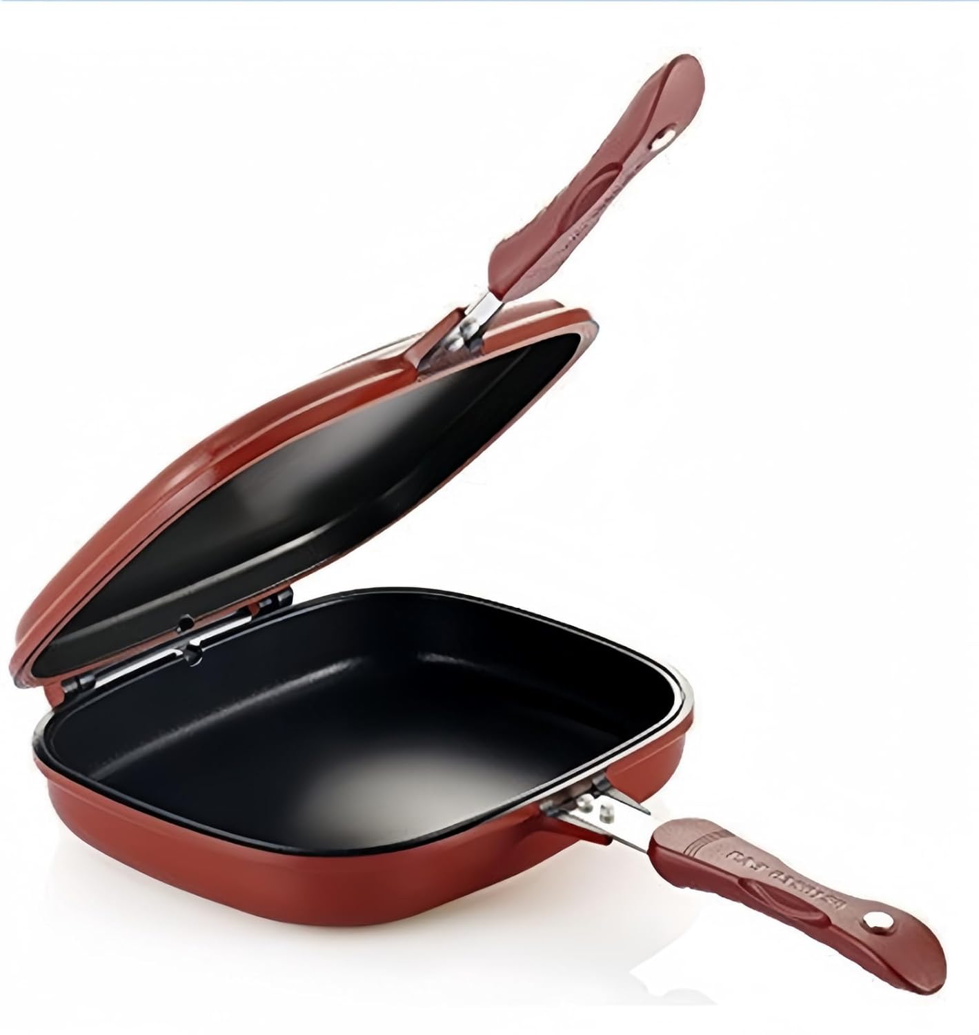 両面焼きグリルパン 直火式ホットサンドメーカー フライパン ホットクッカーグルメパン 丸洗い可能 ガス火専用 キッチンアウトドア 両面鍋 ノンスティックフライパン フラットベースフライパン