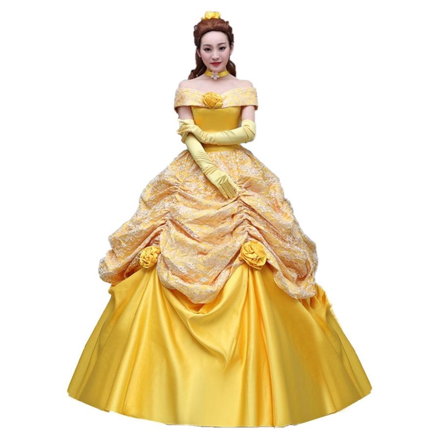 ラ ベル ドレス 衣装 コスプレ 美女と野獣 プリンセス コスチューム 大人 レディース ハロウィン 仮装 成人 コス 衣装