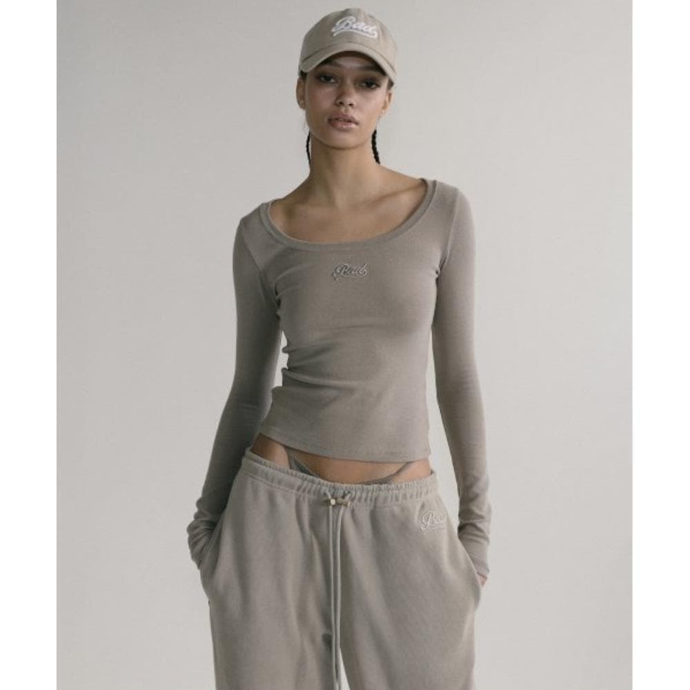 BADBLOOD Beyond Soft Scoop Neck Long Sleeve Tobacco w-te