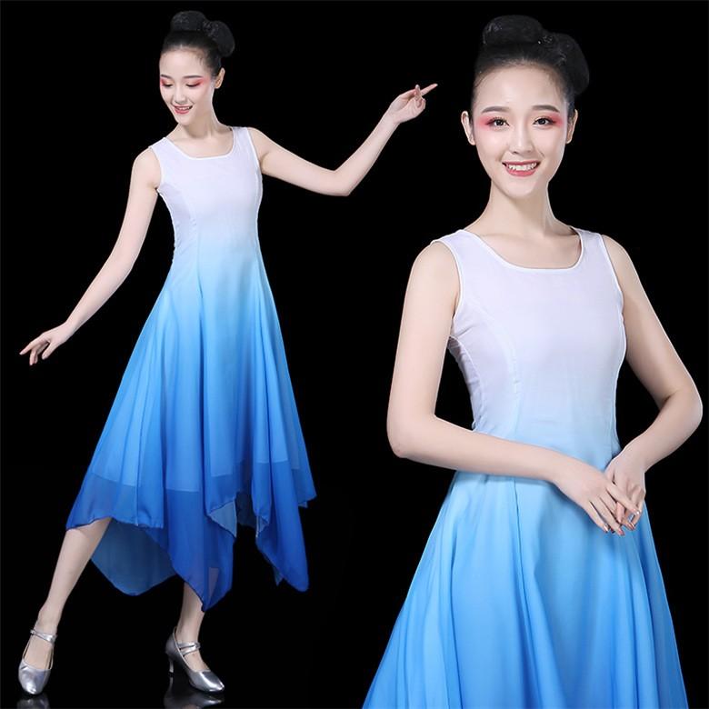 今週の新製品 タイムセール ワンピース レディース カラードレス ロングドレス ダンスウエア シフォン グラデーション 舞台衣装 モダンダンス 部活 公演 発表会 練習着 コスチューム 在庫が限られて