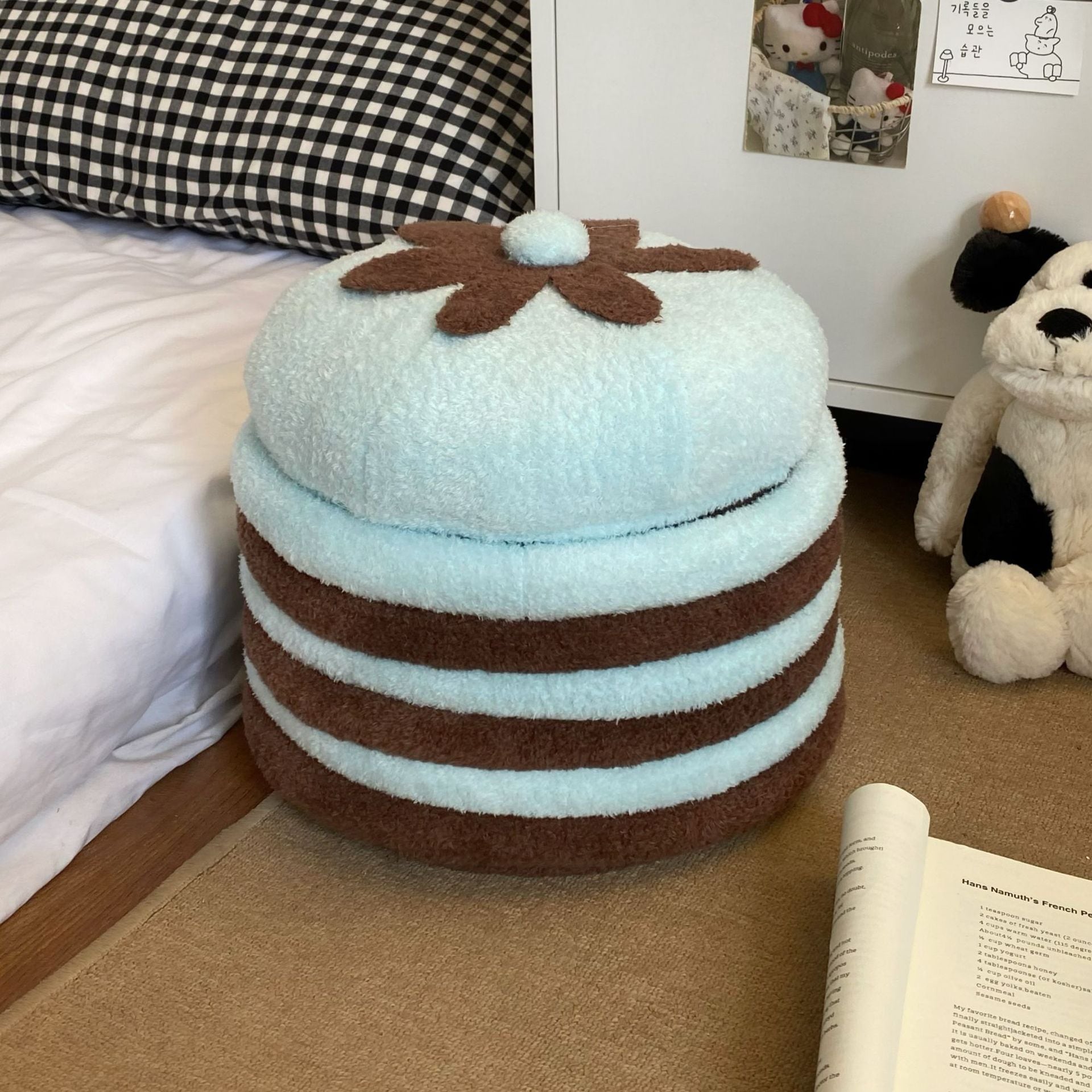 【20点セット】【送料無料】家庭用可愛い蓋付き収納ミニスツールシュークリーム収納スツールリビング物入れ玄関履き替えスツール腰掛け