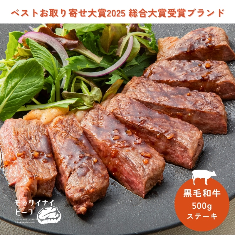 モッタイナイビーフ 黒毛和牛厚切りステーキ 500g（250g×2枚）