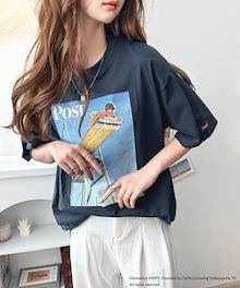 無地 半袖 プリント Tシャツ・カットソー [2カラー]
