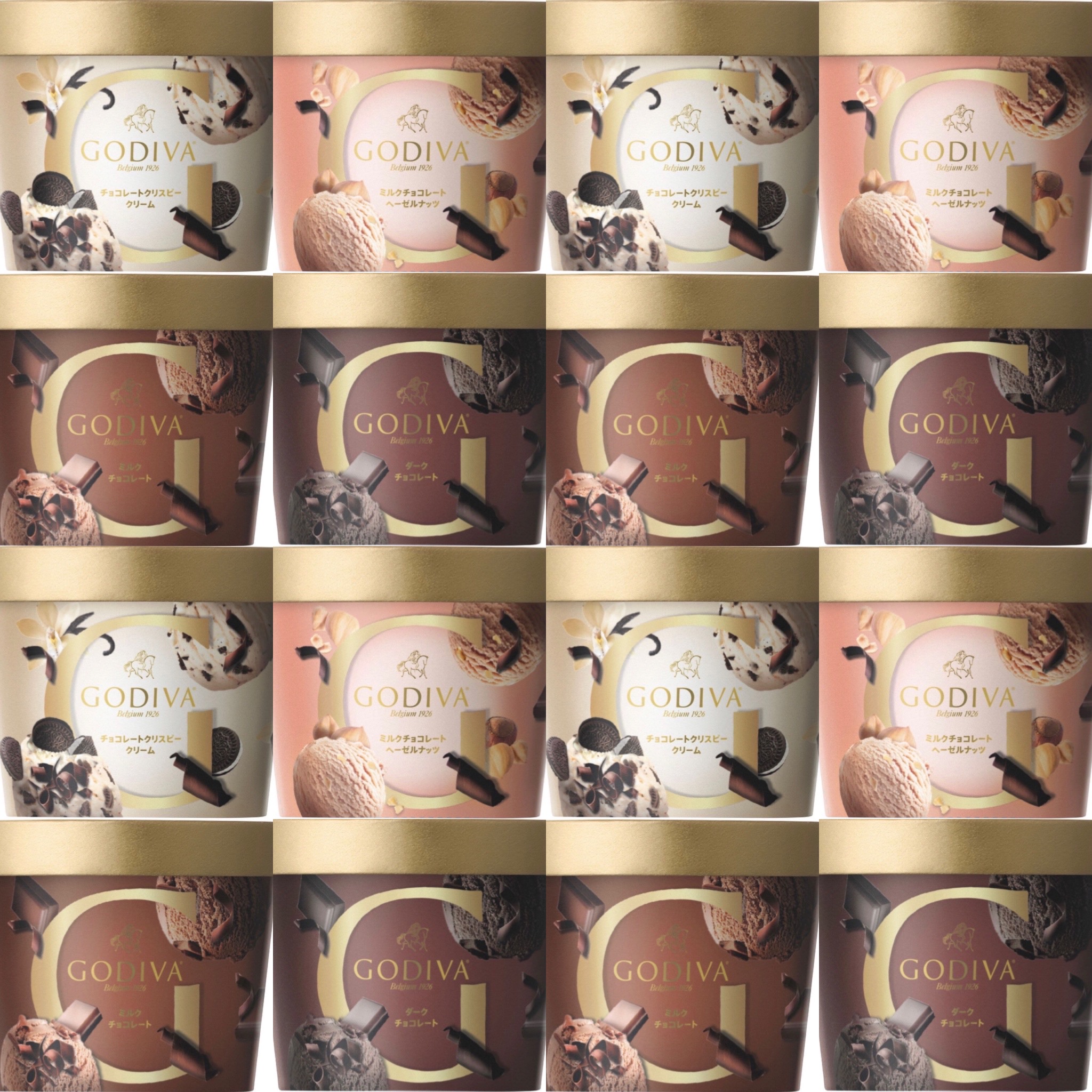 ゴディバ GODIVA カップアイス 16個セット（4種各4個）ミニカップ 90ml
