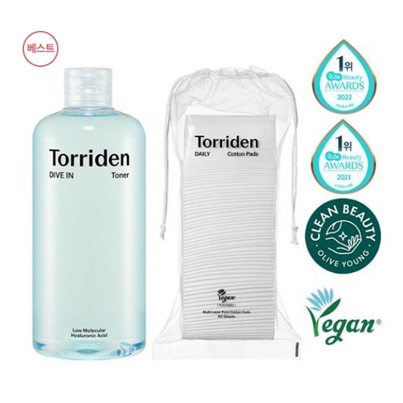 韓国コスメダイブイン 低分子 ヒアルロン酸 トナー 500ml + コットン 60枚