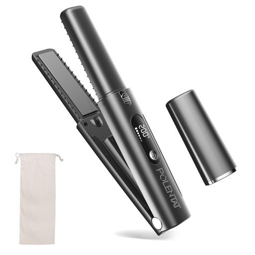 POLENTAT [電池着脱式 最新改良型] ヘアアイロン コードレス 機内持ち込み可 USB充電式 コードレスヘアアイロン ミニ ストレートアイロン 2way 3段階温度調整 MAX200C 急速加