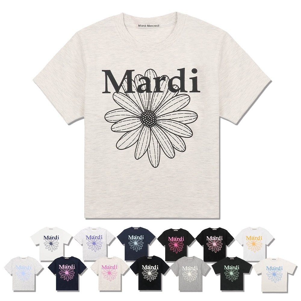Tシャツ SLIM TSHIRT FLOWERMARDI 半袖 レディース 韓国 ファッション アパレル
