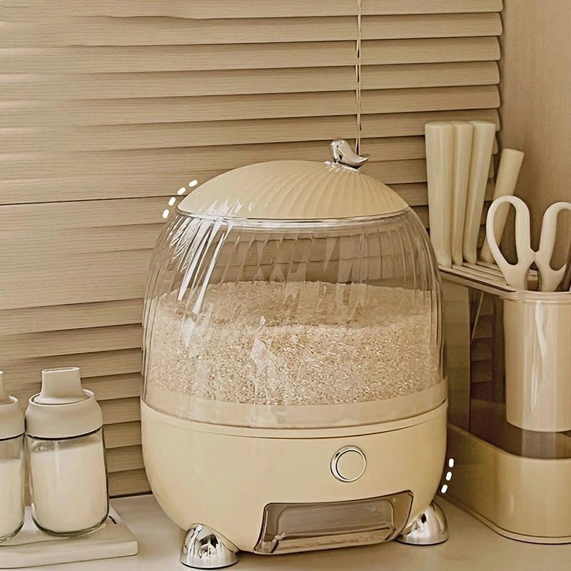 米びつ 5kg 密閉米バケツは 透明な食品保存容器 気密キッチン収納ボックス 大容量 防虫・防湿 穀物 小麦粉 ペットフード 鮮度維持 防虫 湿気酸化防止 清潔便利 キッチン用品 食品貯蔵 ホワイト