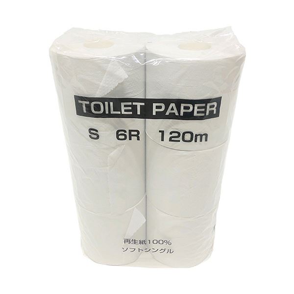 （まとめ） 太洋紙業トイレットペーパー シングル 芯あり 120m 1パック（6ロール） [x10セット] 7,415円