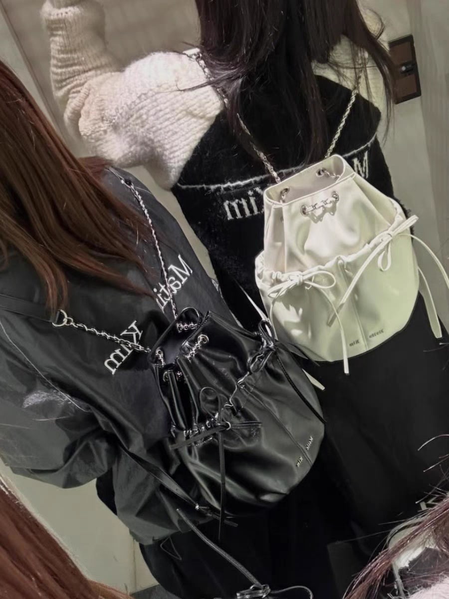 DRAW STRING RIBBON BACK PACK 2色