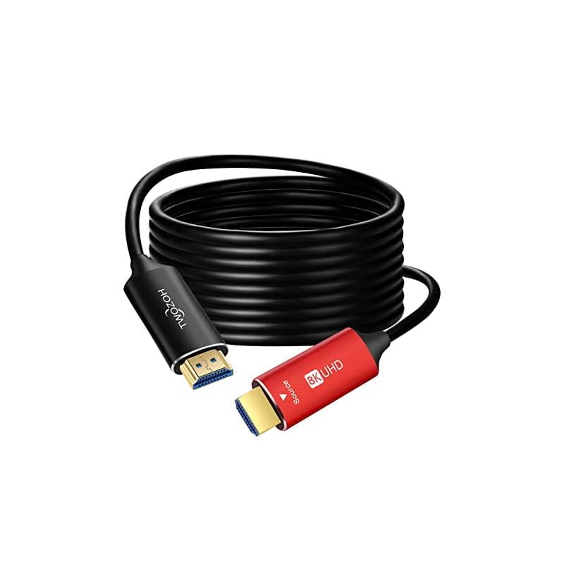 Twozoh 8K ファイバー HDMI ケーブル 10M 高速HDMI 2.1 光 ファイバーコード 48Gbps 8K@60Hz 4K@120Hz