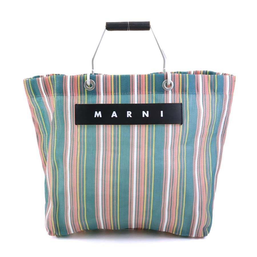 マルニ MARNI ハンドバッグ MARNI FLOWER CAFE ナイロン/レザー/アルミニウム グリーン系 レディース h30538g