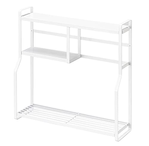 色：ホワイト 山崎実業(Yamazaki) 合金鋼 コンロサイドラック ホワイト 約W53XD15.